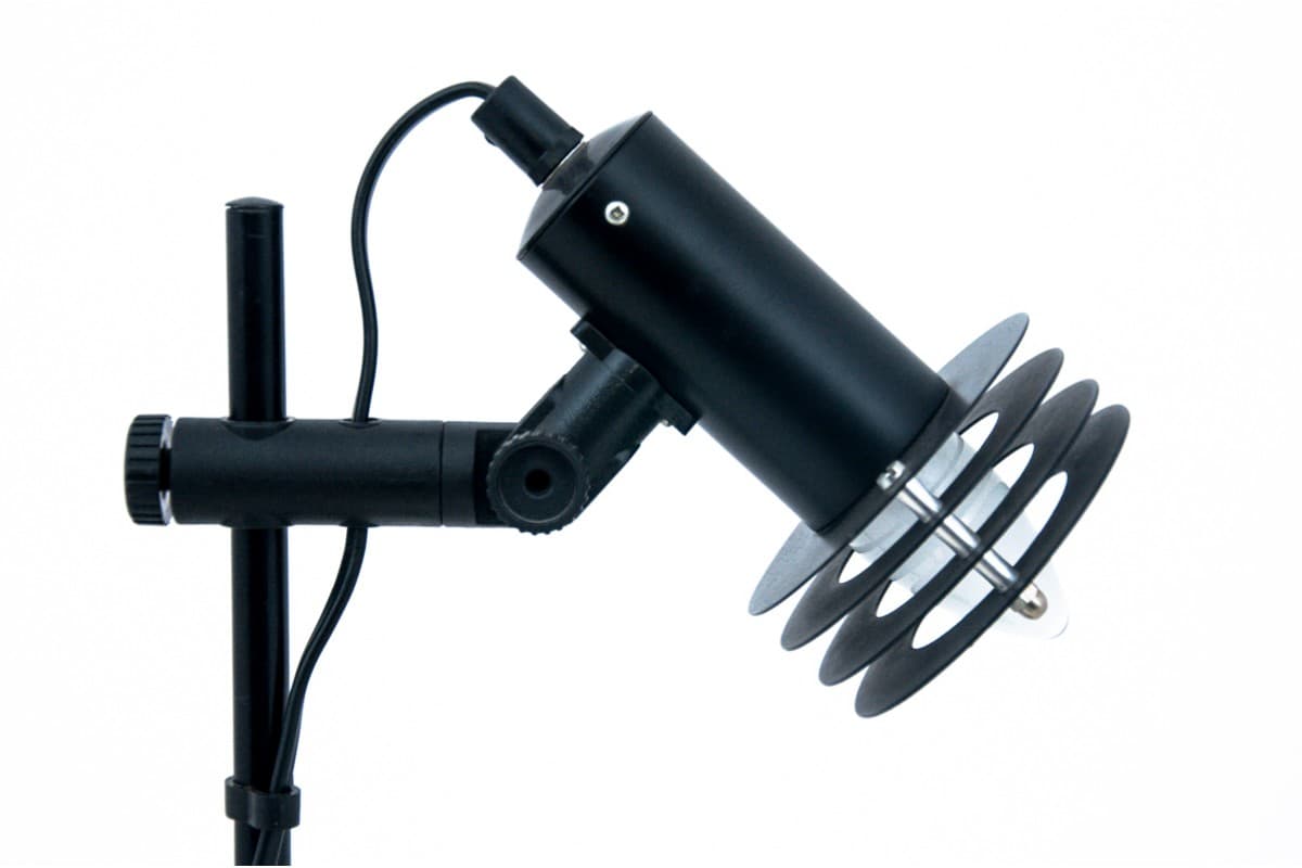 Czarna metalowa lampa stojąca, Dania, lata 70. - 58568