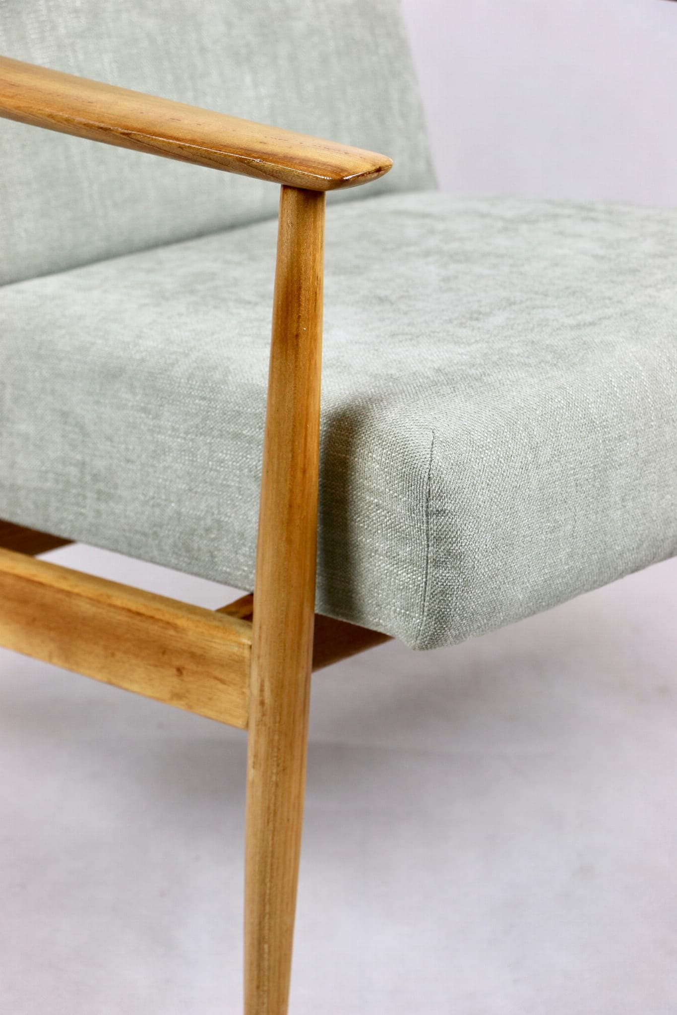 Armchair, green, ash, Denmark, 1970s. - 107615