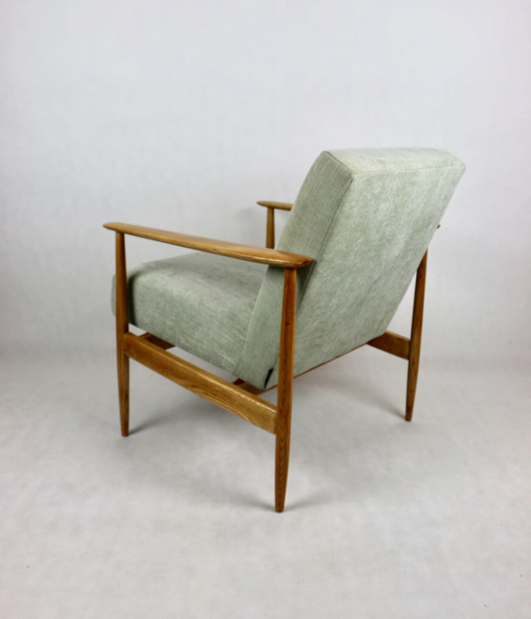 Armchair, green, ash, Denmark, 1970s. - 107619