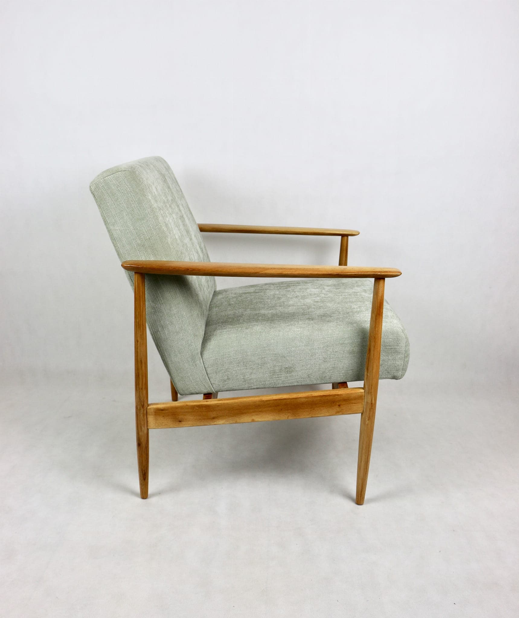 Armchair, green, ash, Denmark, 1970s. - 107622