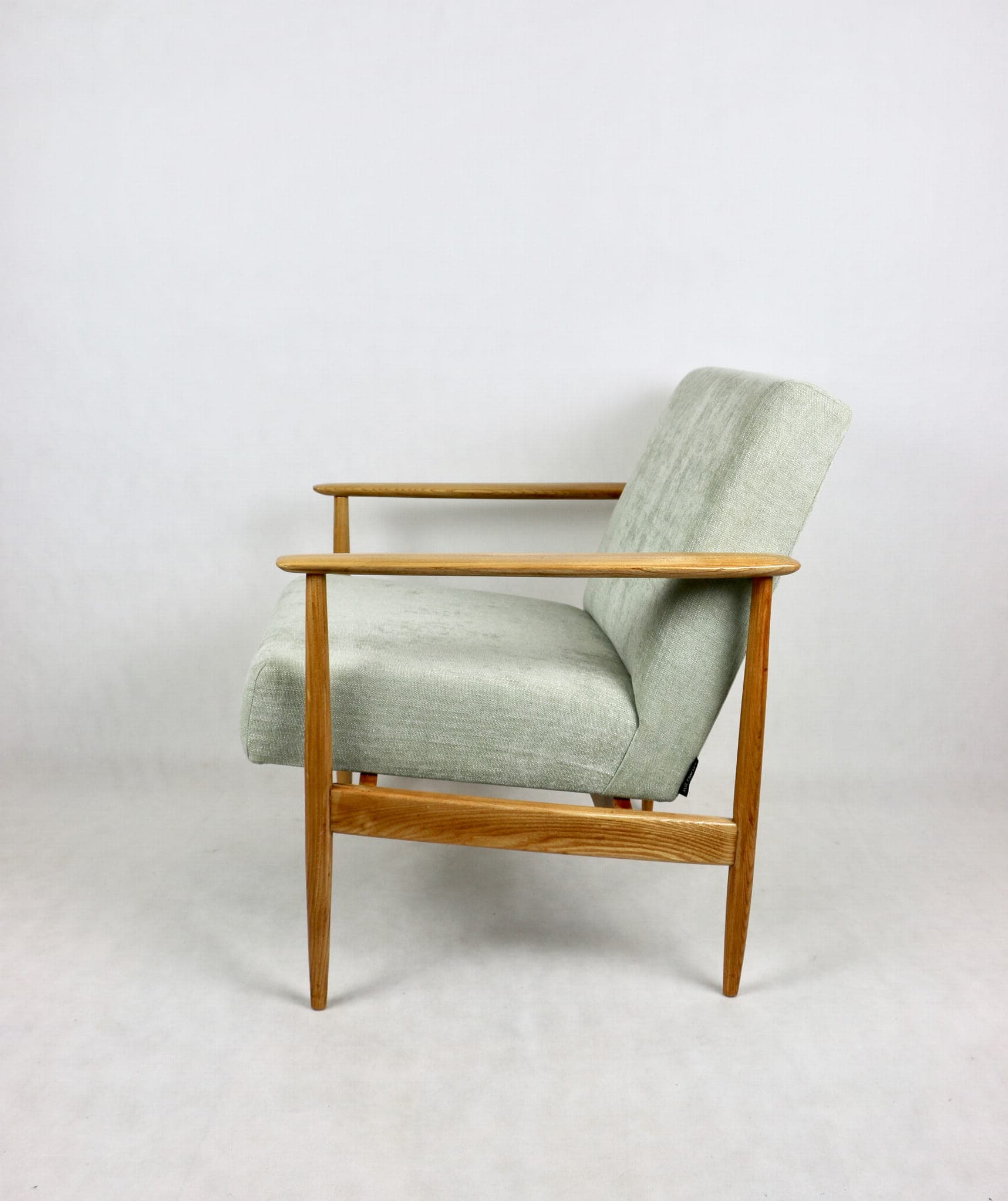 Armchair, green, ash, Denmark, 1970s. - 107618