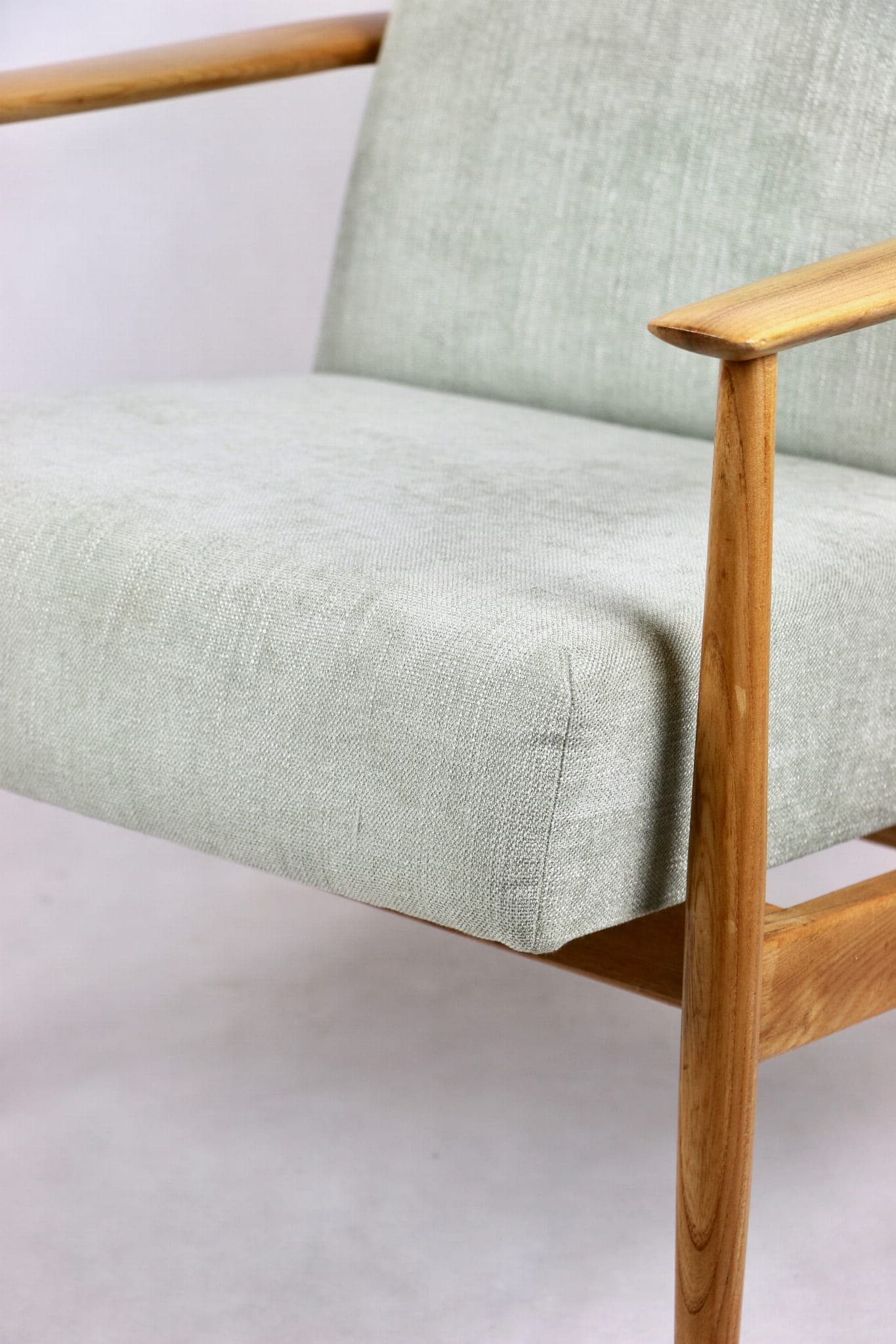 Armchair, green, ash, Denmark, 1970s. - 107617