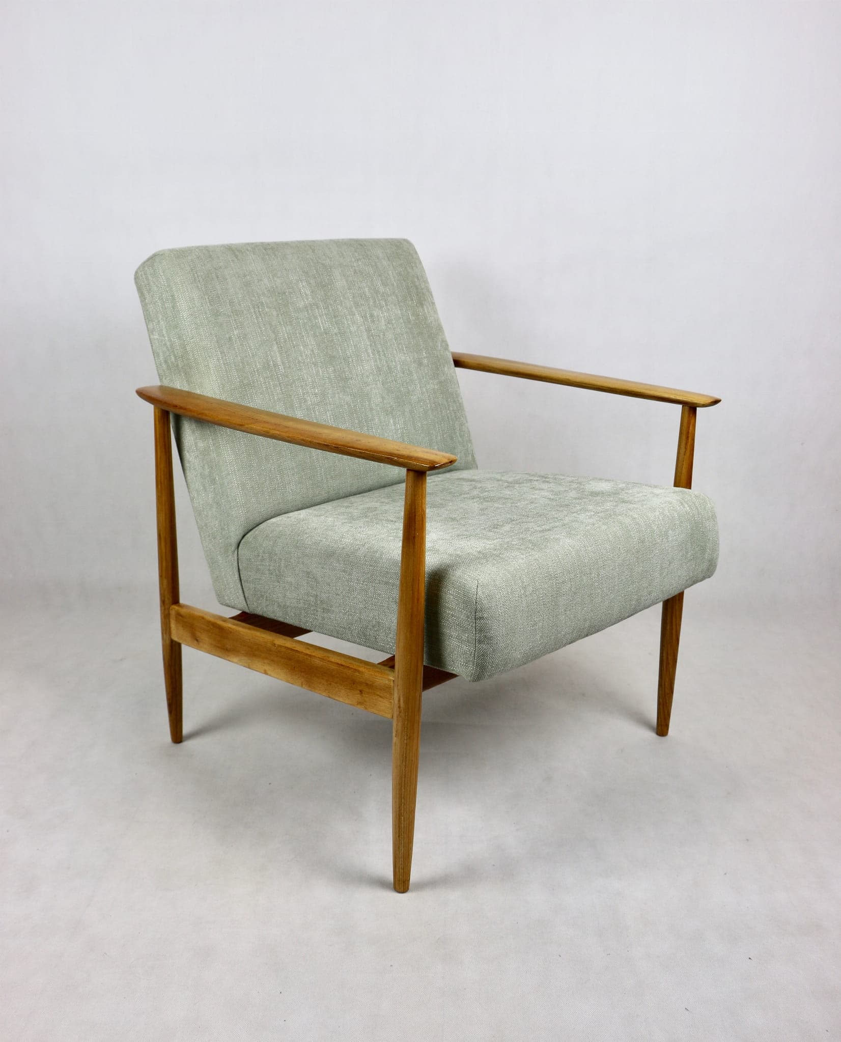 Armchair, green, ash, Denmark, 1970s. - 107623