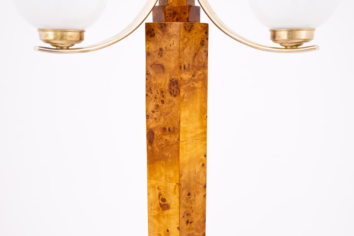 Brązowa lampa stojąca, styl Art Deco, Polska, lata 50. - 58578