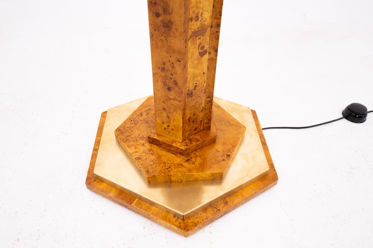 Brązowa lampa stojąca, styl Art Deco, Polska, lata 50. - 58576