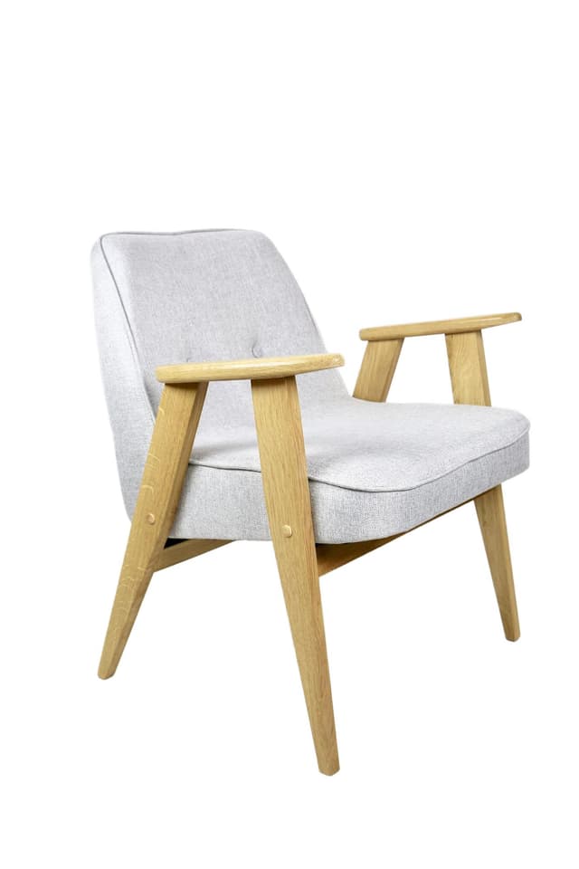 Fotel 366, beżowy, dąb, proj. J. Chierowski, Polska, lata 70. - WYMIARY