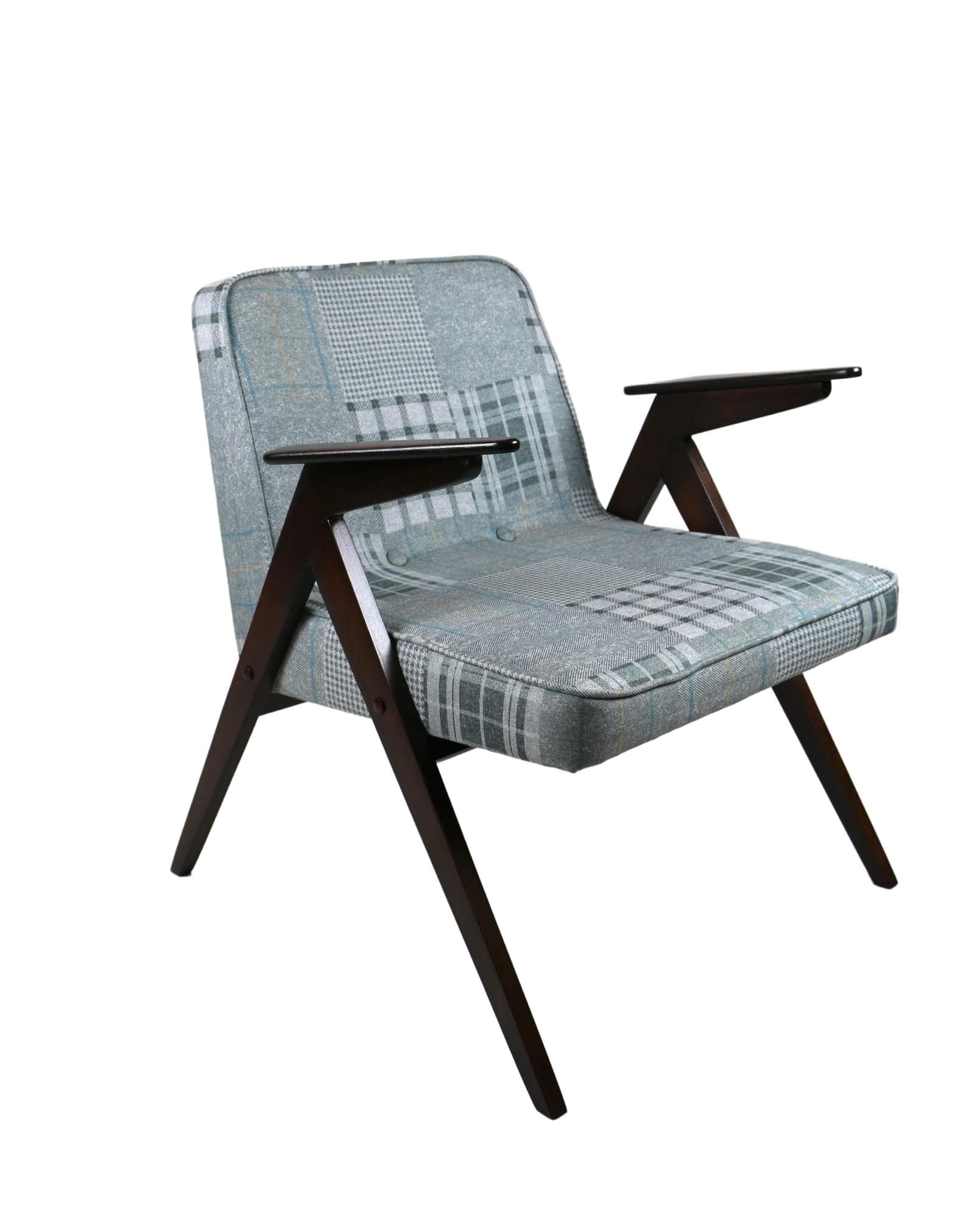 Armchair Bunny, grey, wood, 1970s.