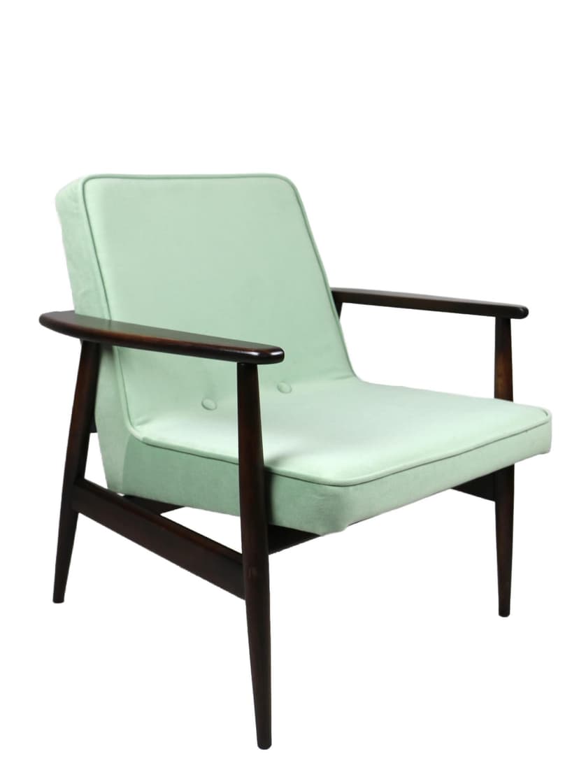 Fotel GFM-63, velvet zielony, proj. J. Kędziorek, Polska, lata 70.