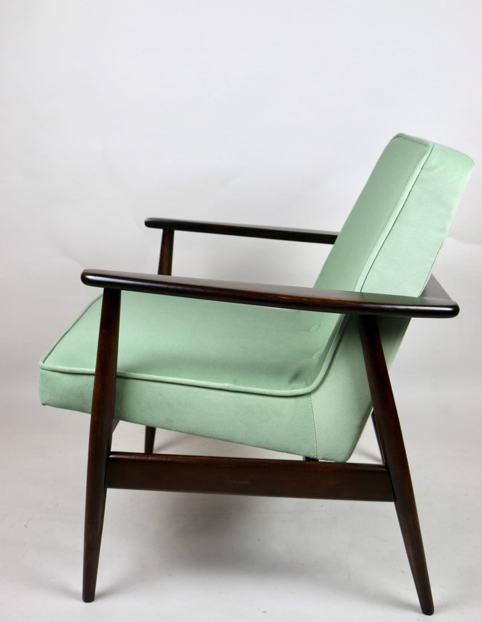 Fotel GFM-63, velvet zielony, proj. J. Kędziorek, Polska, lata 70. - 107119