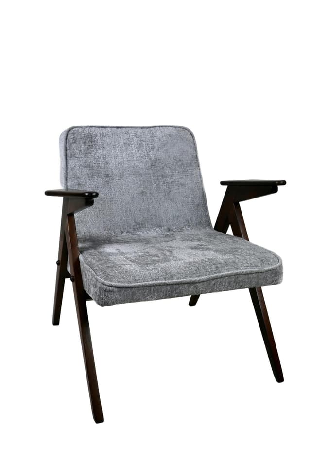 Fotel Bunny Zajączek, srebrny, drewno, lata 70. - WYMIARY