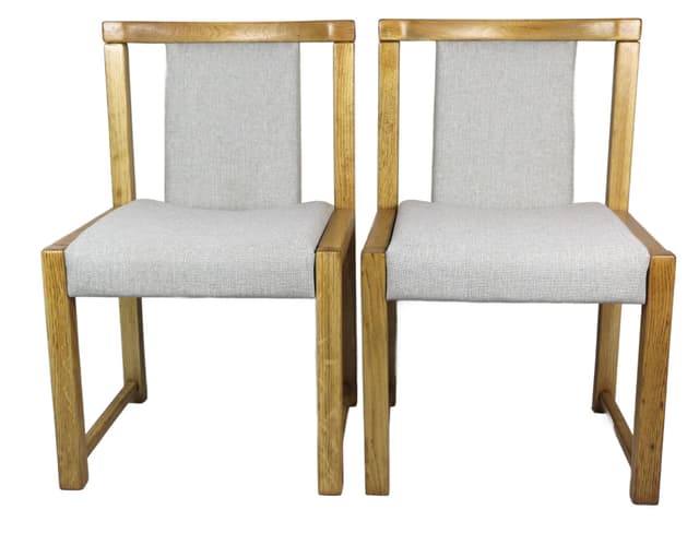 Para foteli, beż, dąb, Polska, lata 70. - WYMIARY