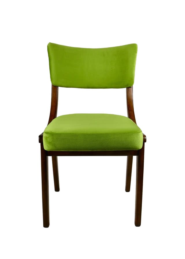 Krzesło, velvet zielony, drewno, lata 60. - WYMIARY