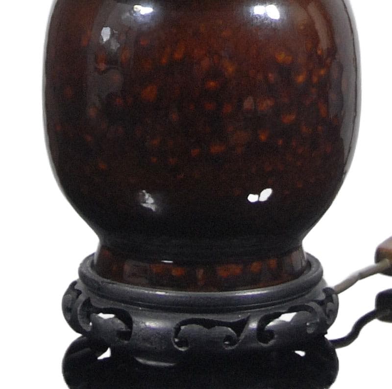 Dark Brown Ceramic Table Lamp, Italy, 1970s - 7509