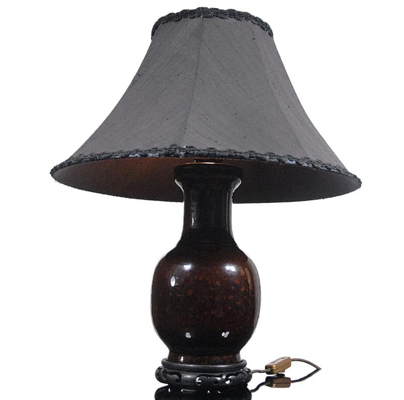 Dark Brown Ceramic Table Lamp, Italy, 1970s - 7504
