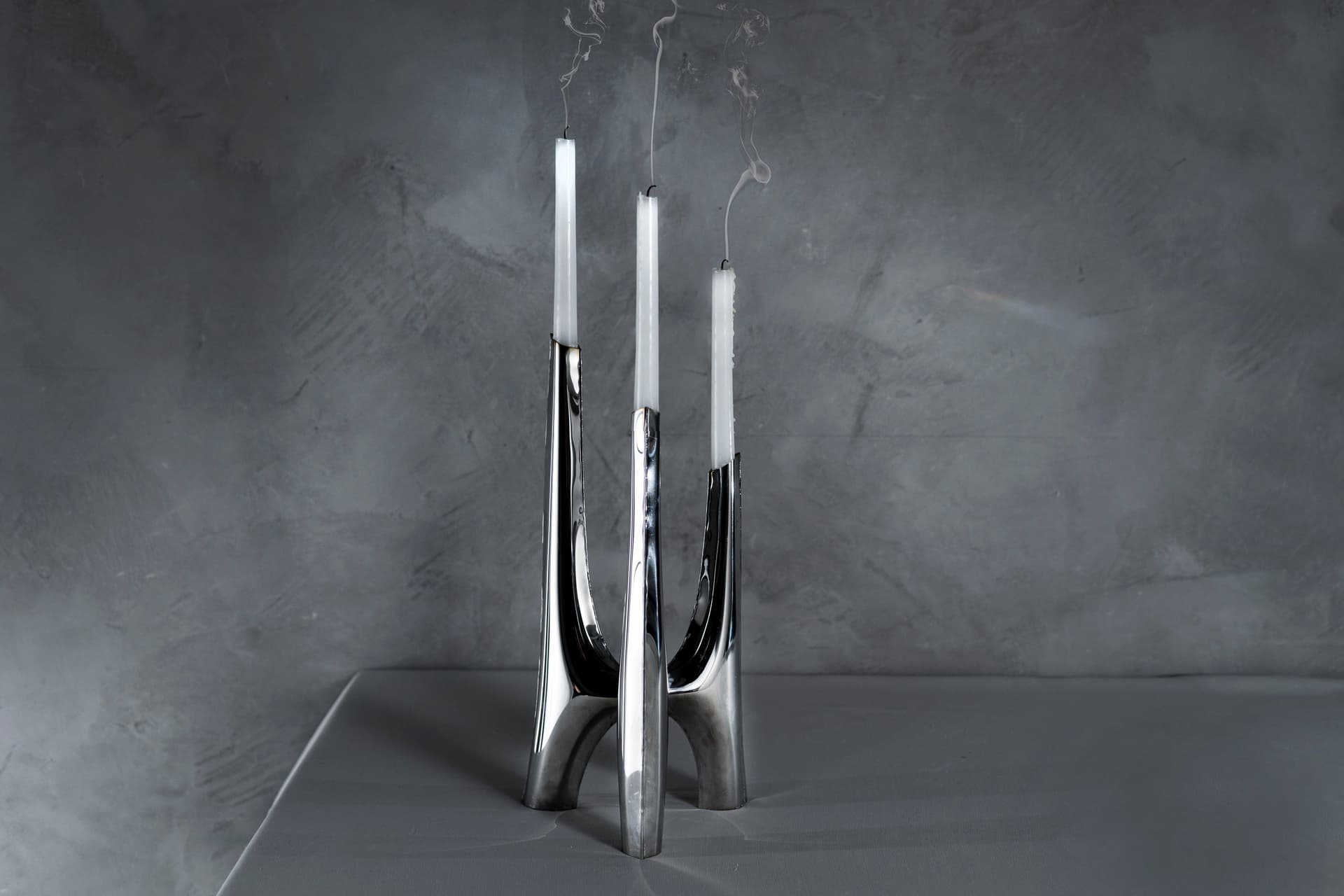 Świecznik TRIGLAV srebrny 83 cm, Zieta Studio - 122668