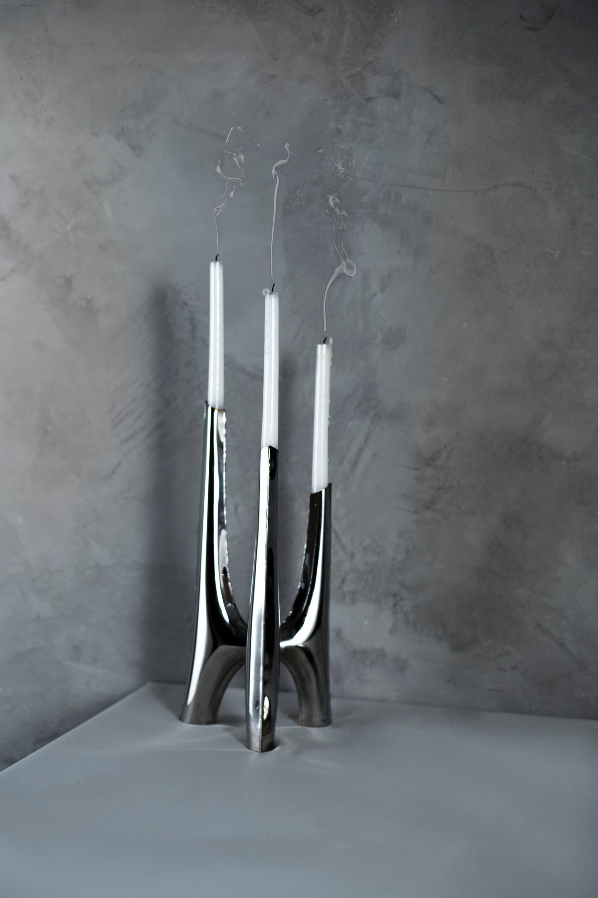 Świecznik TRIGLAV srebrny 41 cm, Zieta Studio - 122634