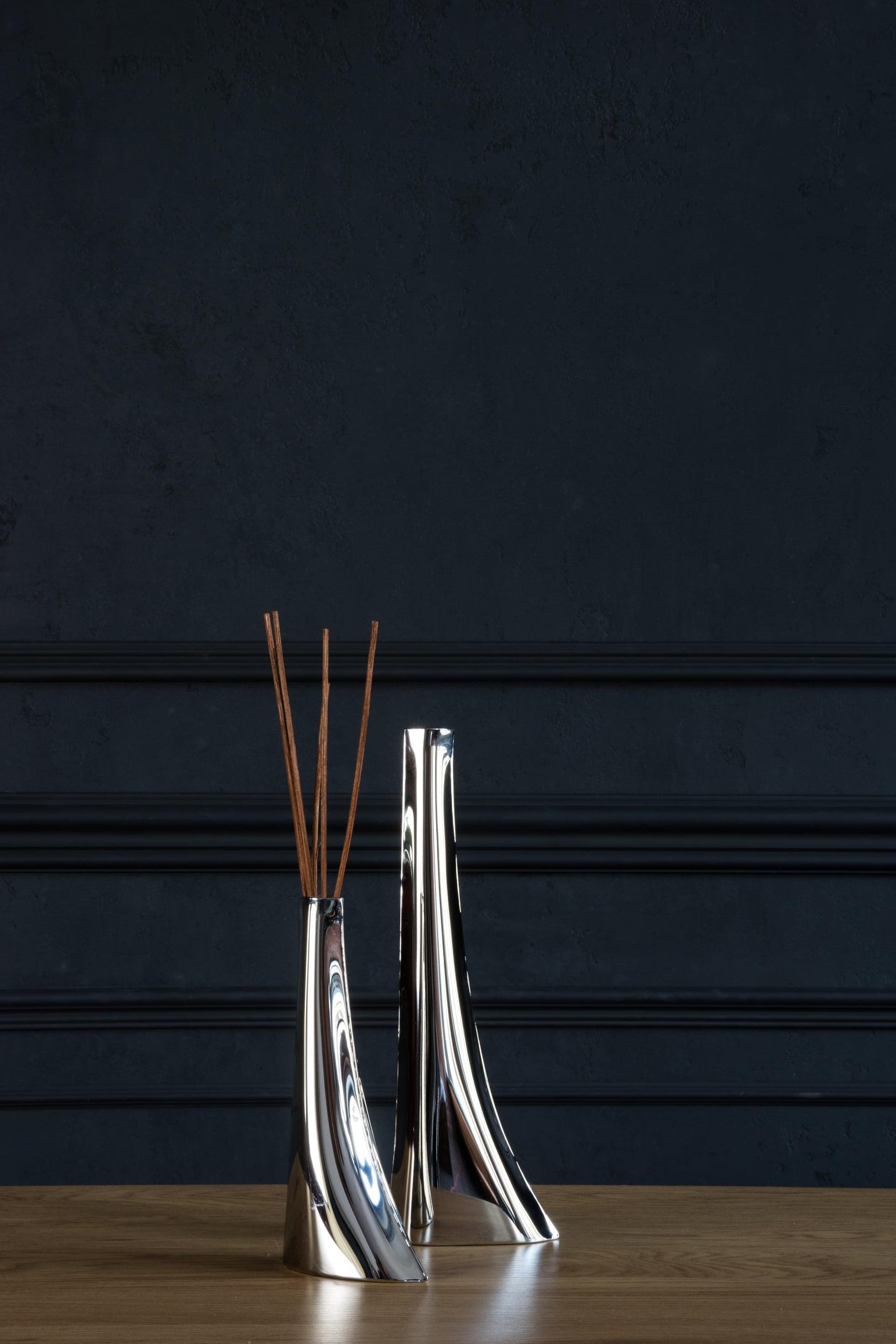 set of three LEYKI vases, stainless steel, silver, Zieta Studio - 122358