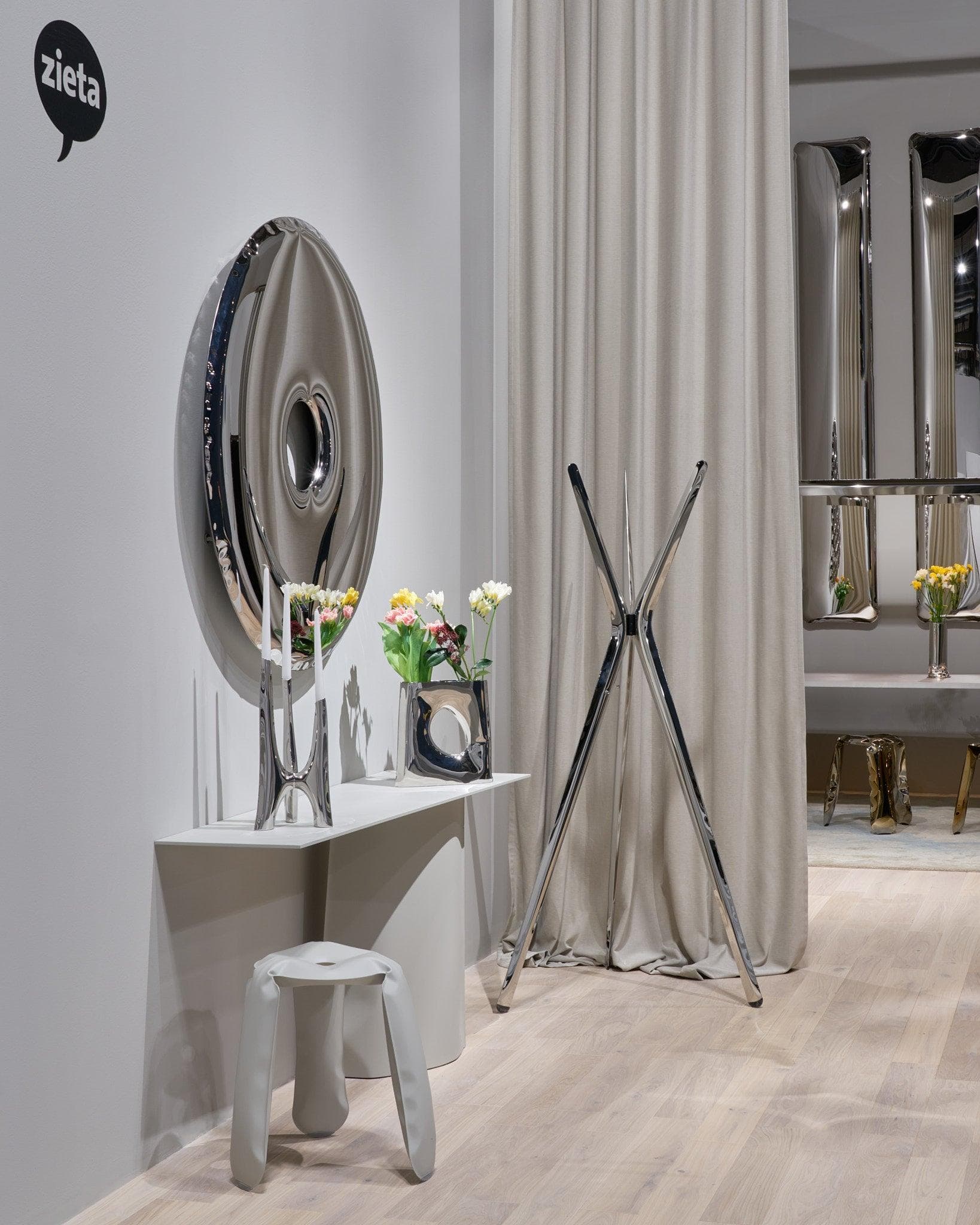 Lustro ścienne TAFLA IQ srebrne, Zieta Studio - 122276