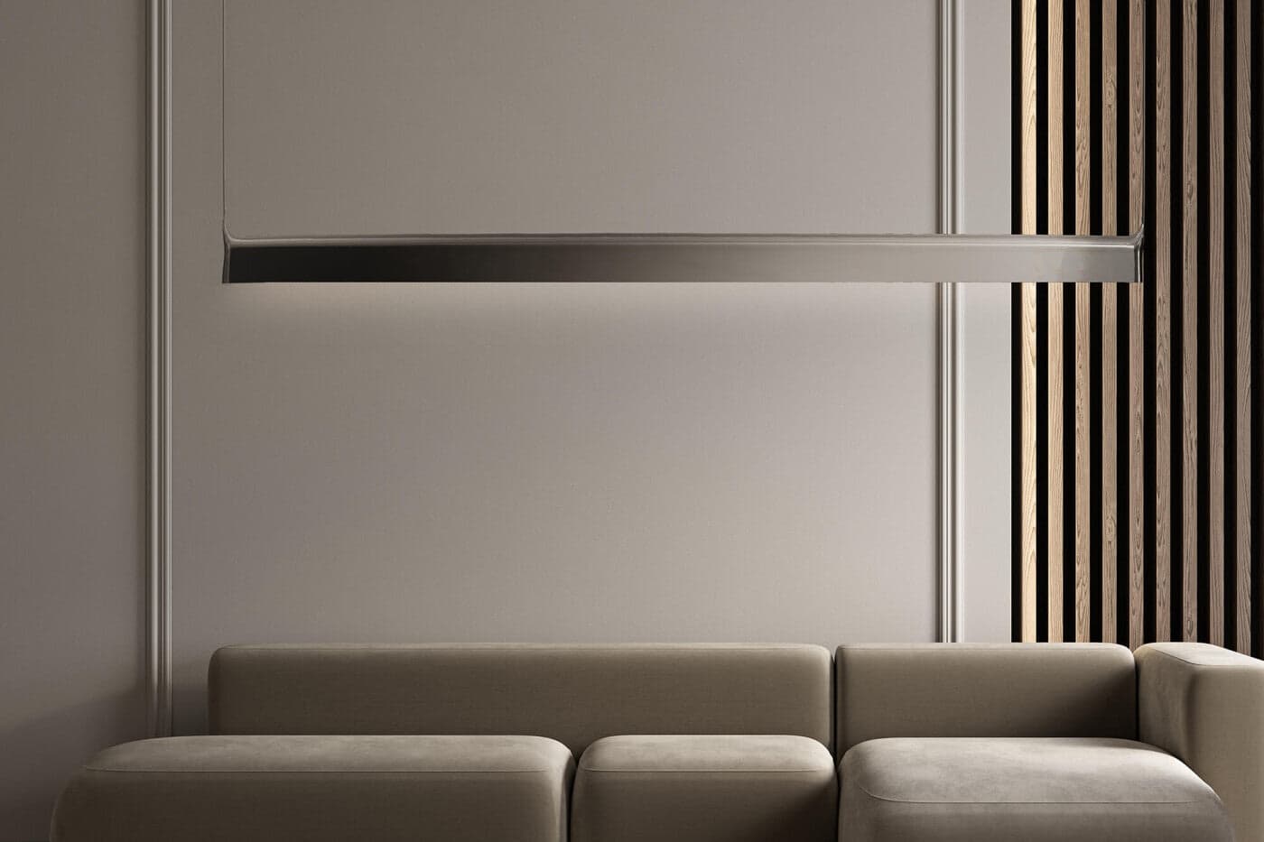 Pendant lamp BLADE steel silver 270 cm, Zieta Studio - 122167