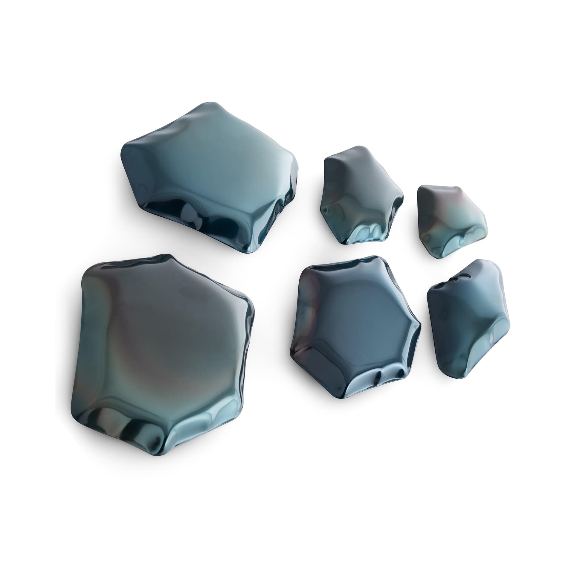 set of six KAMYKI wall hooks, steel, blue, Zieta Studio - 108565