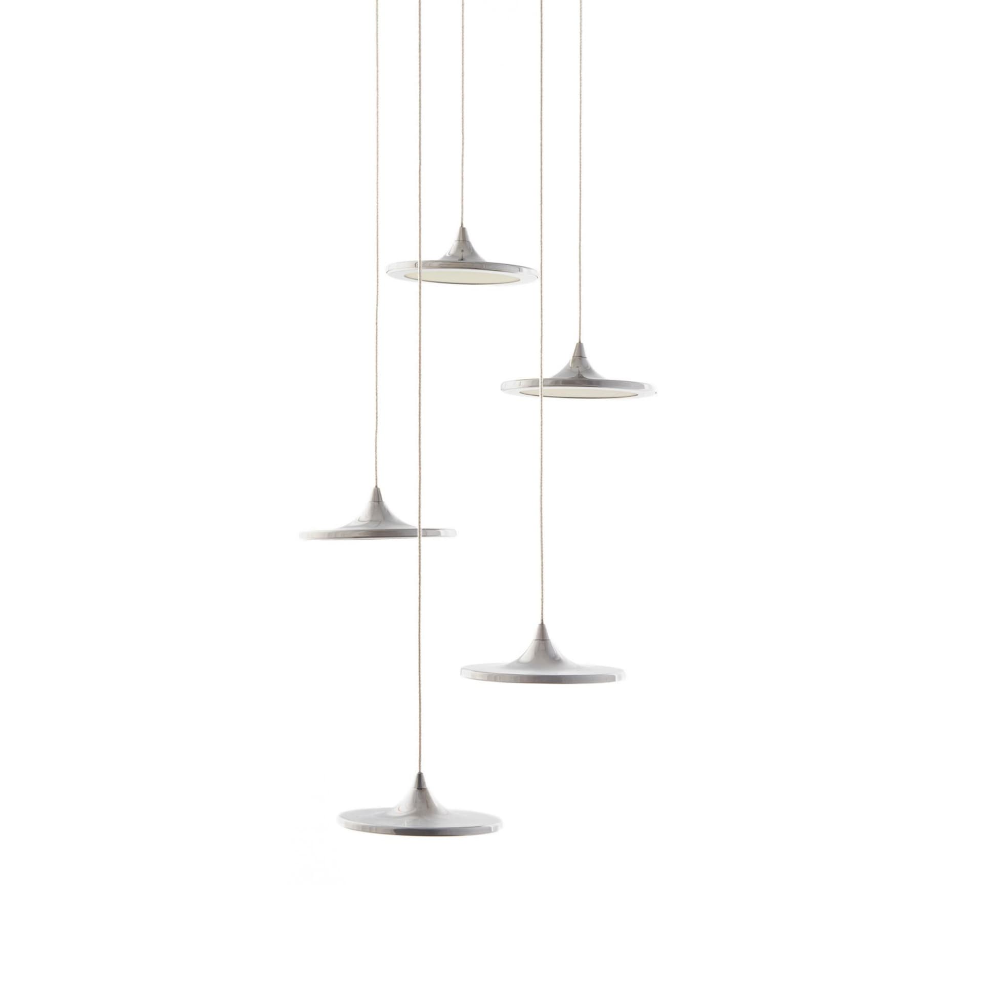 set of five pendant lamps LUNA steel, Zieta Studio - 108553
