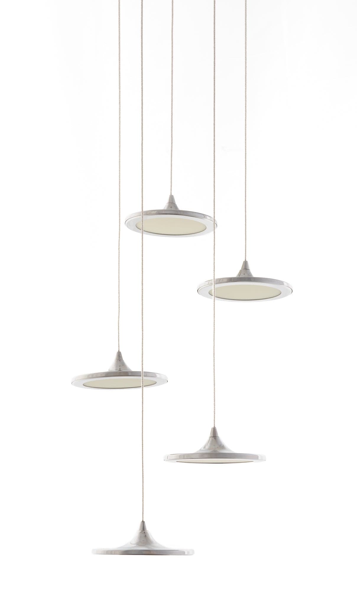 set of five pendant lamps LUNA steel, Zieta Studio - 121994