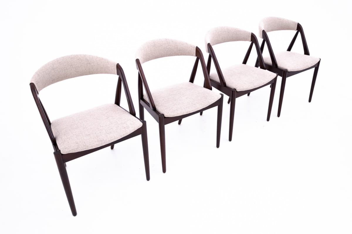 Teak Set of Chairs, by K. Kristiansen, Denmark, 1960s - 58855