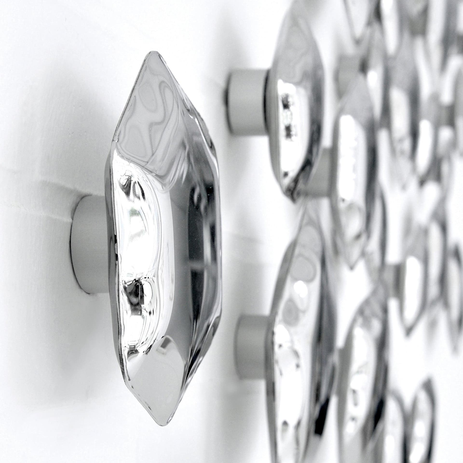 Zestaw sześciu wieszaków ściennych KAMYKI, srebrny, Zieta Studio - 121828