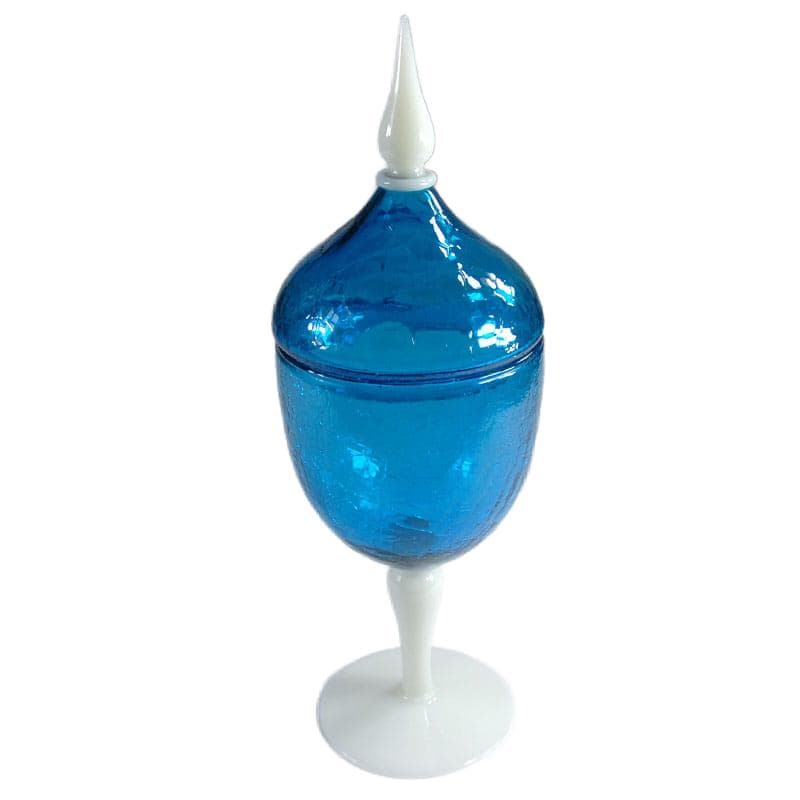 Turquoise-Blue Glass Container, Cenedese Murano, Italy, 1970s - 7616