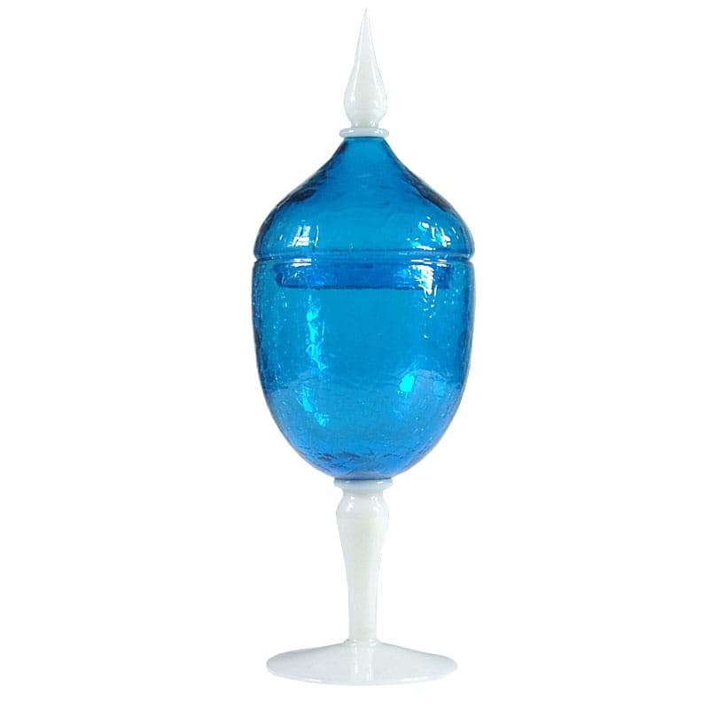 Turquoise-Blue Glass Container, Cenedese Murano, Italy, 1970s
