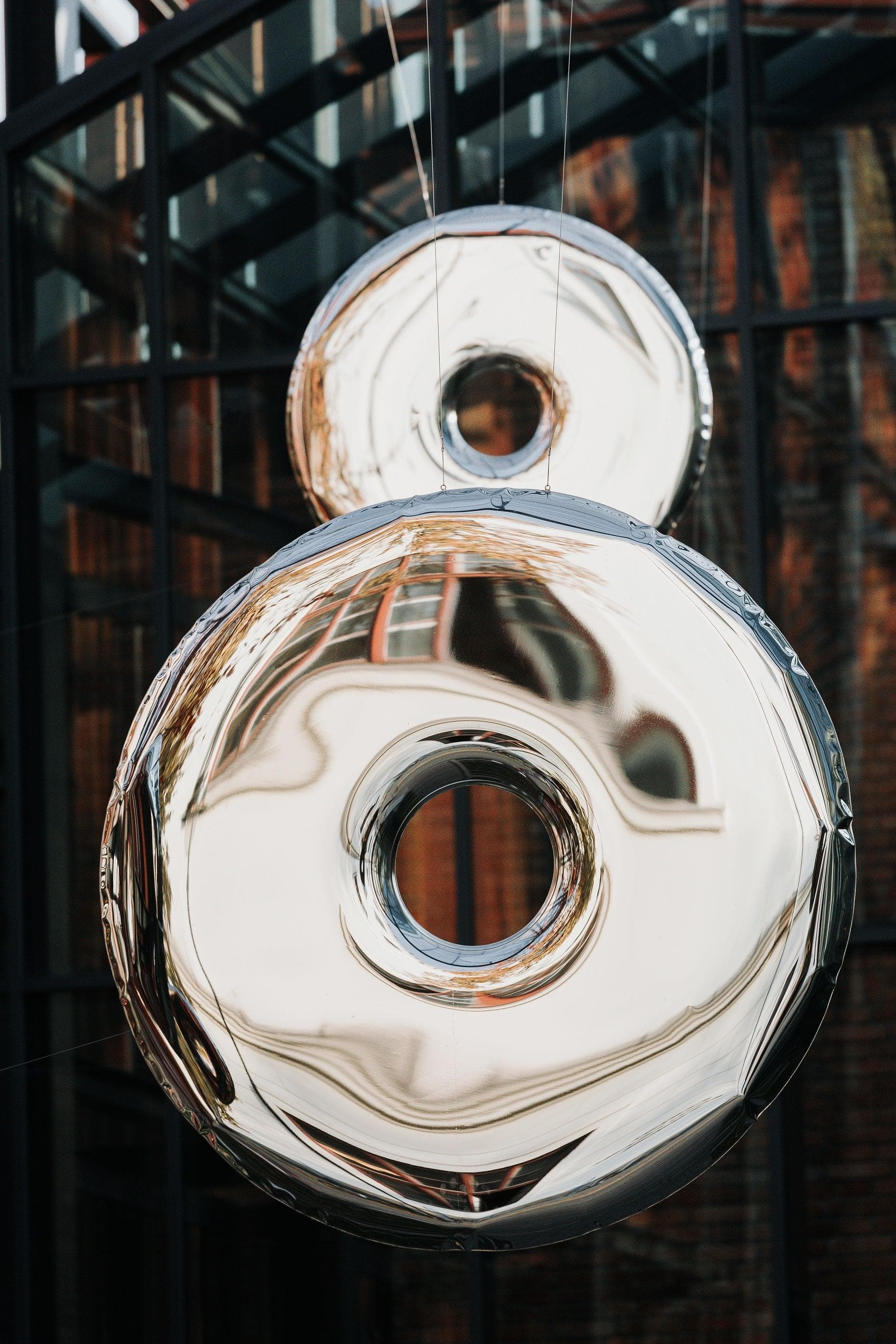 Lustro ścienne RONDO inox, srebrne 95 cm, Zieta Studio - 121563