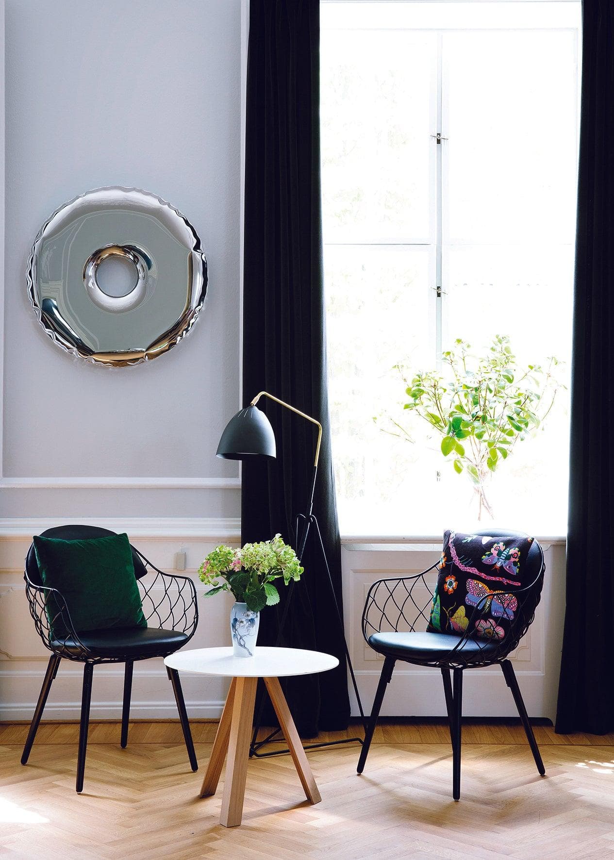 RONDO wall mirror, steel, silver, 75 cm, Zieta Studio - 121498