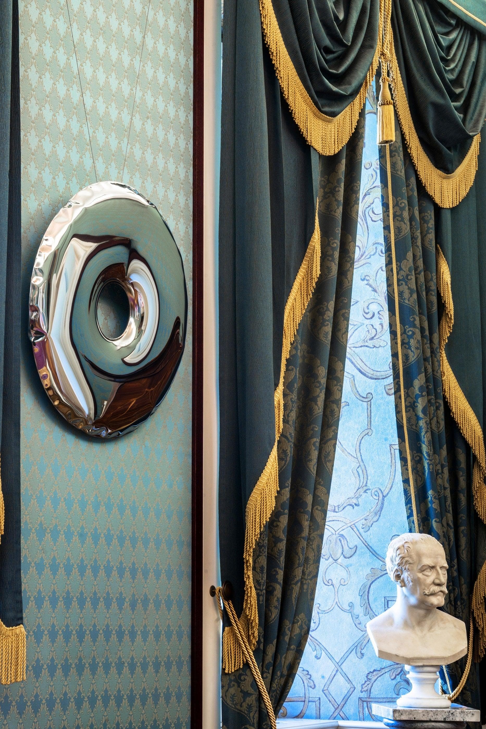 RONDO wall mirror, steel, silver, 75 cm, Zieta Studio - 121523