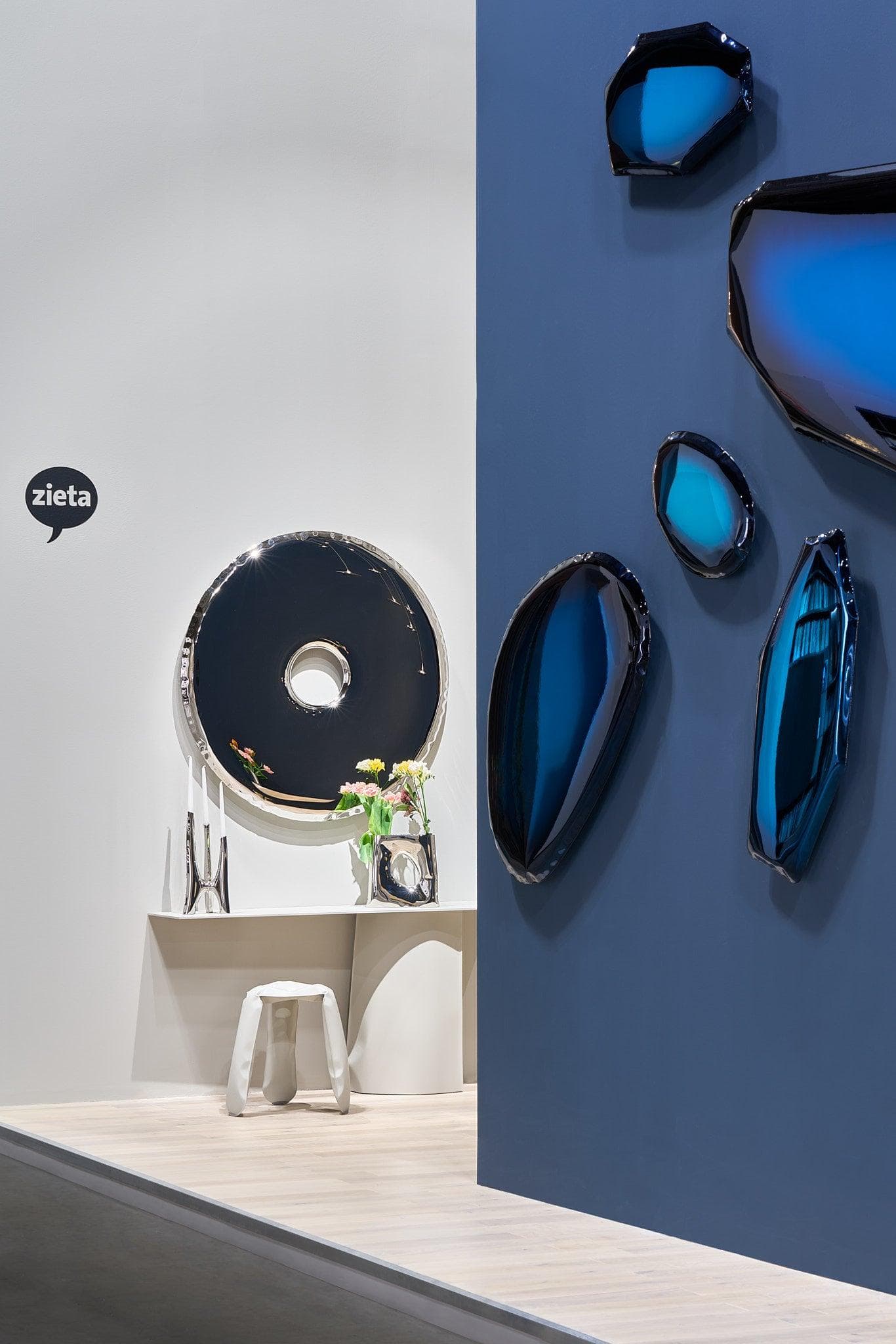 RONDO wall mirror, steel, silver, 75 cm, Zieta Studio - 121502