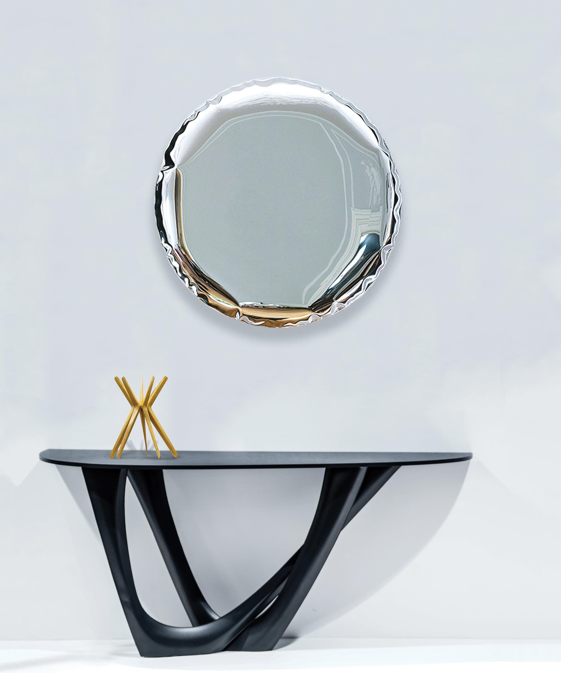 OKO wall mirror, silver, 75 cm, Zieta Studio - 121363