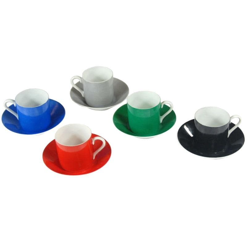 Kolorowe filiżanki kawowe, porcelana, Polska, lata 70. - 7585