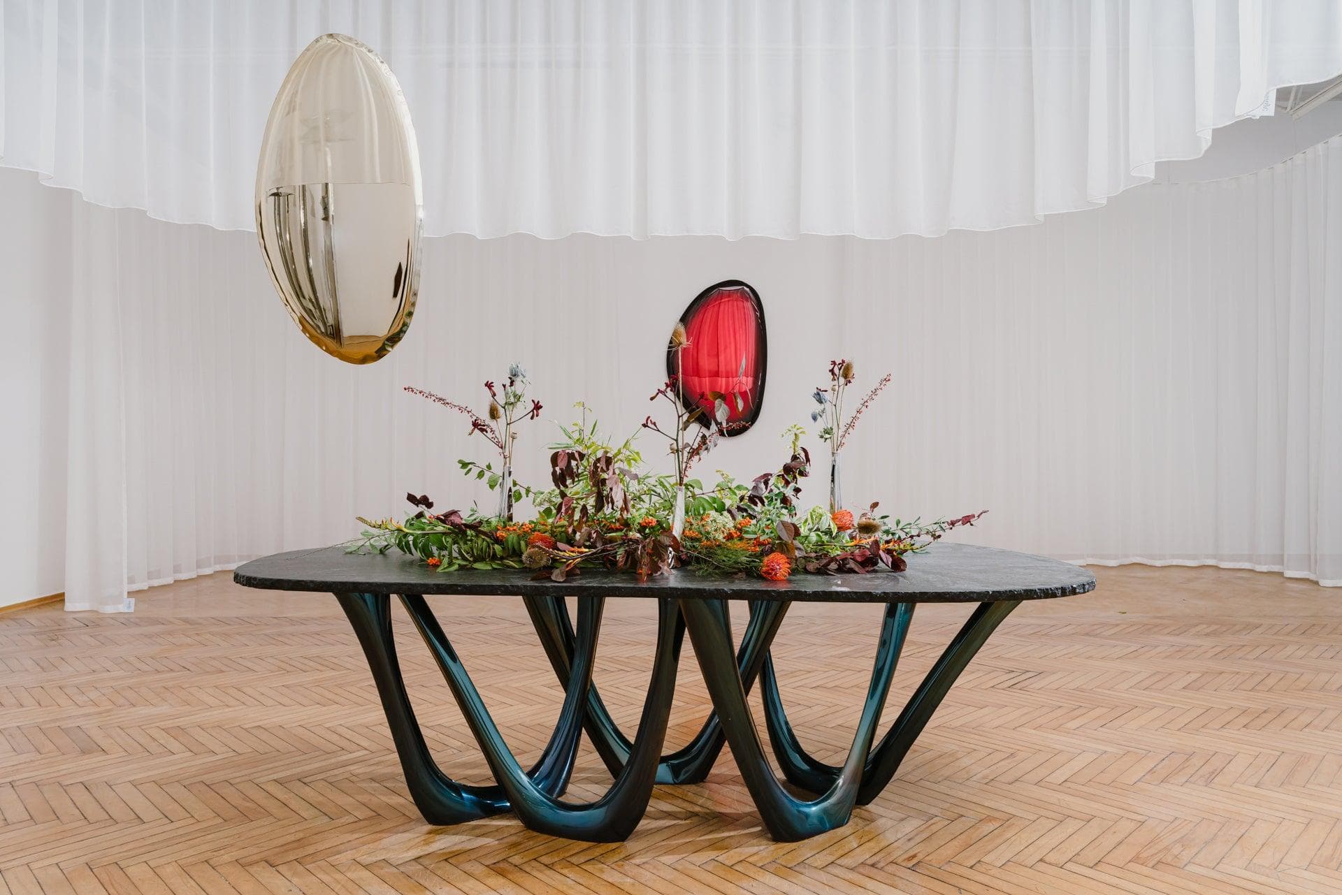 TAFLA O wall mirror, golden, O3, Zieta Studio - 120918