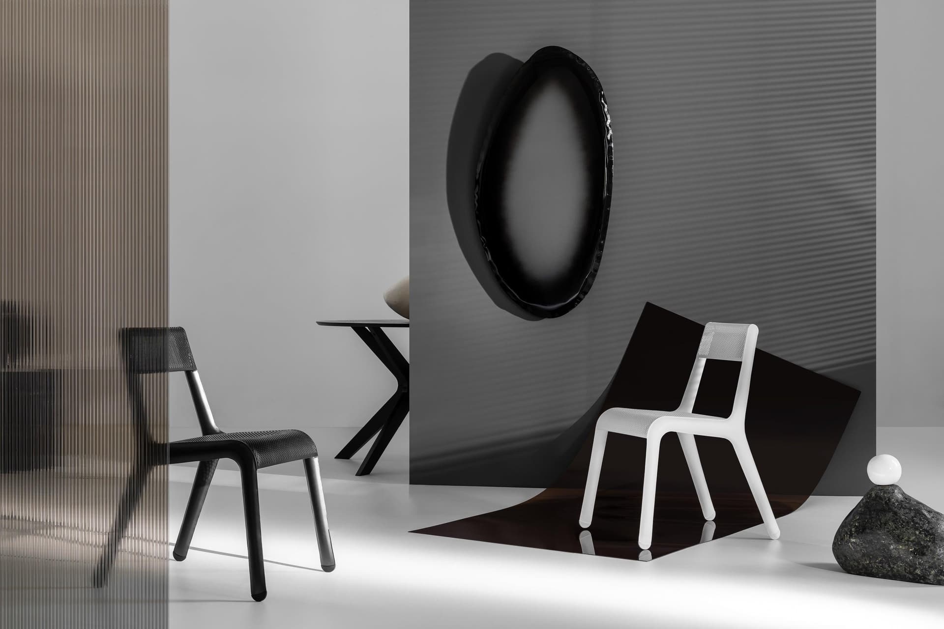 TAFLA O Transitions black wall mirror O3, Zieta Studio - 120787