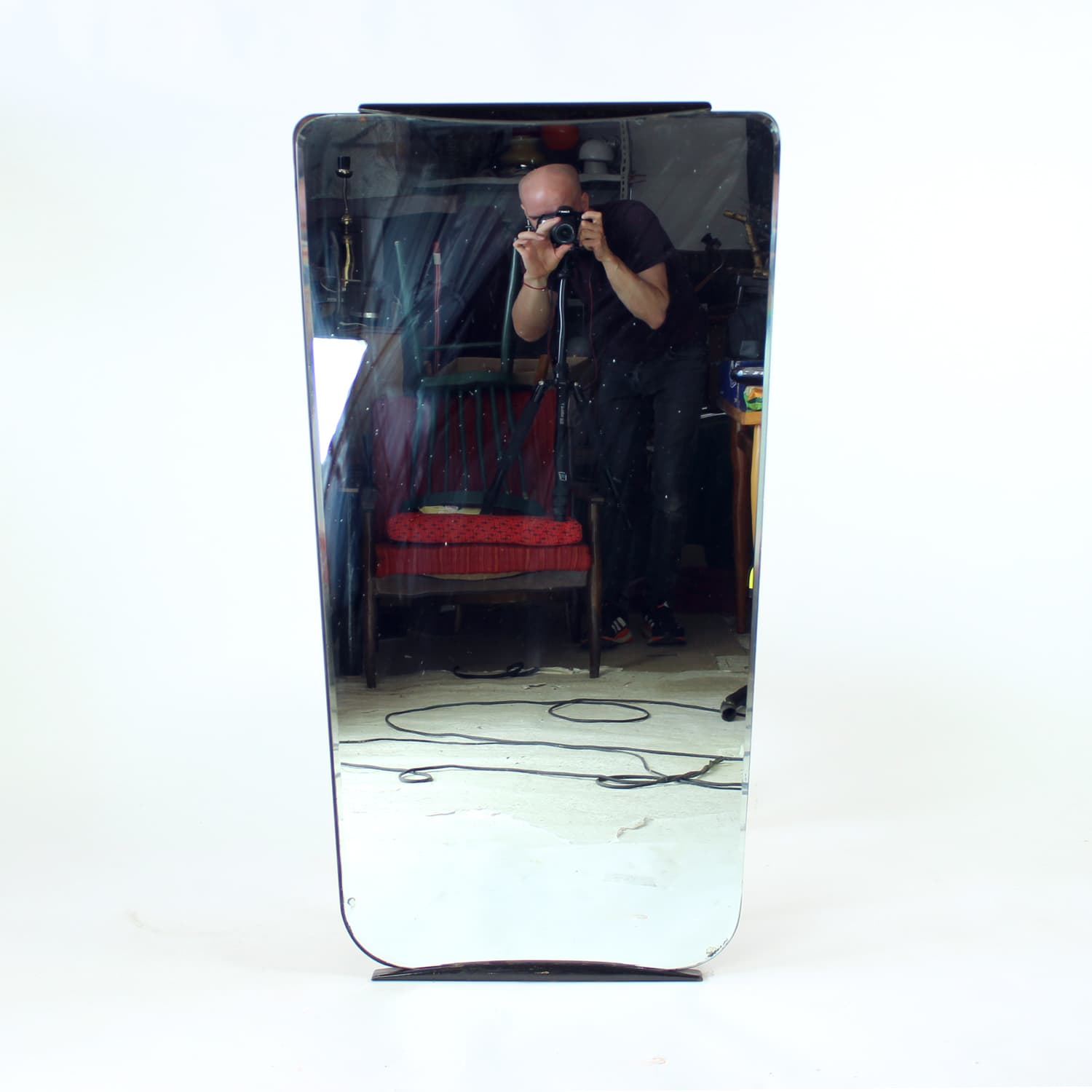 Wall mirror asymmetric, silver, glass, Czechoslovakia, 1950s. - 108300