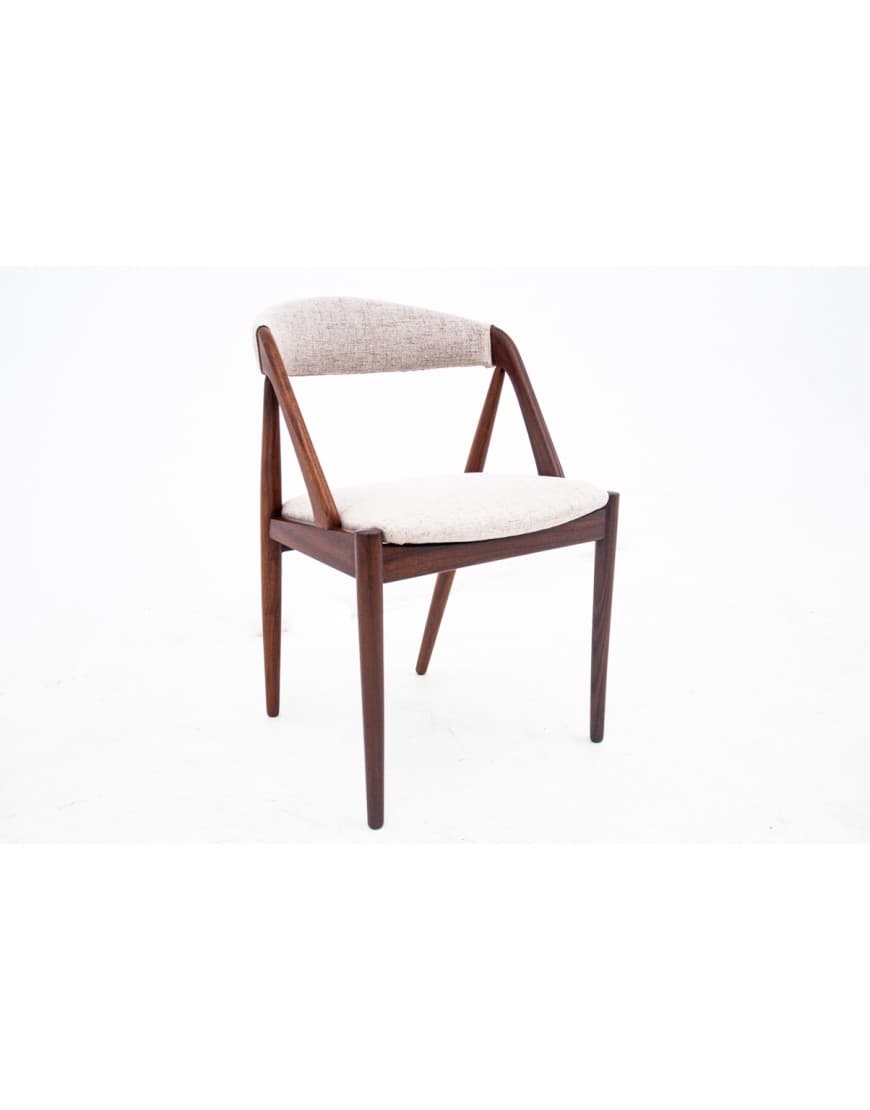 Tekowy komplet krzeseł, proj. K. Kristiansen, Dania, lata 60. - 60446