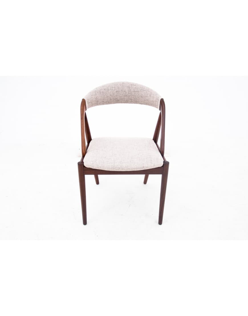 Tekowy komplet krzeseł, proj. K. Kristiansen, Dania, lata 60. - 60445