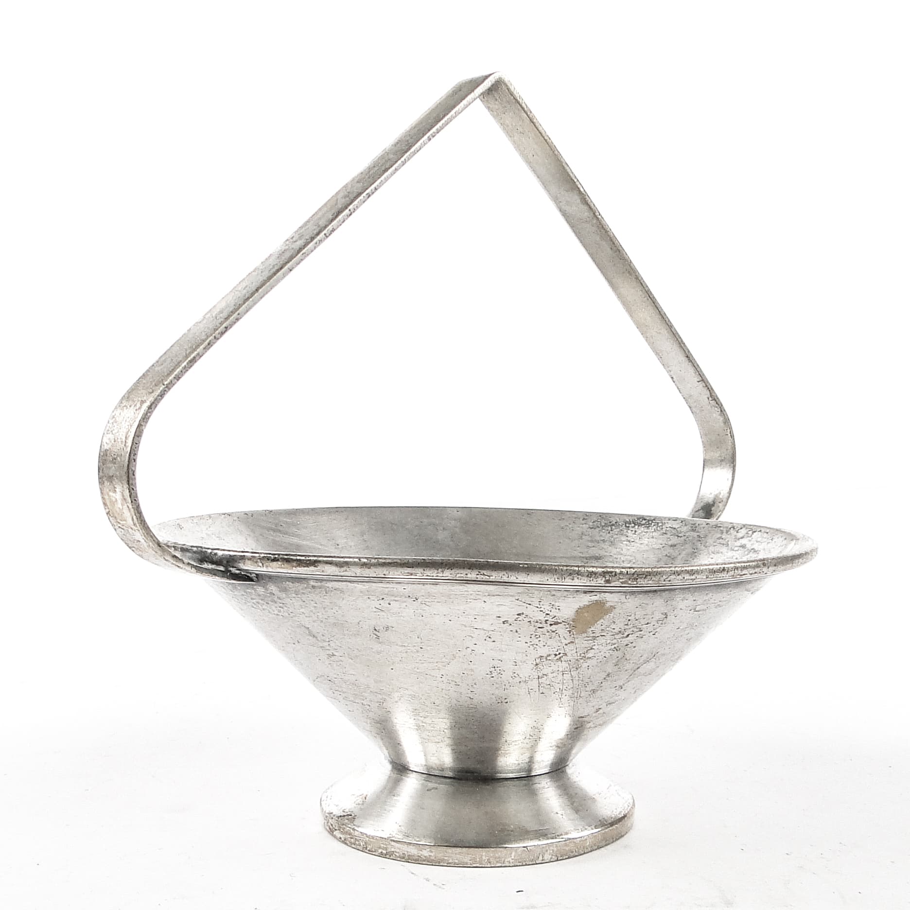 Cukiernica Art Deco, mosiądz srebrzony, Polska, lata 30. - 108758