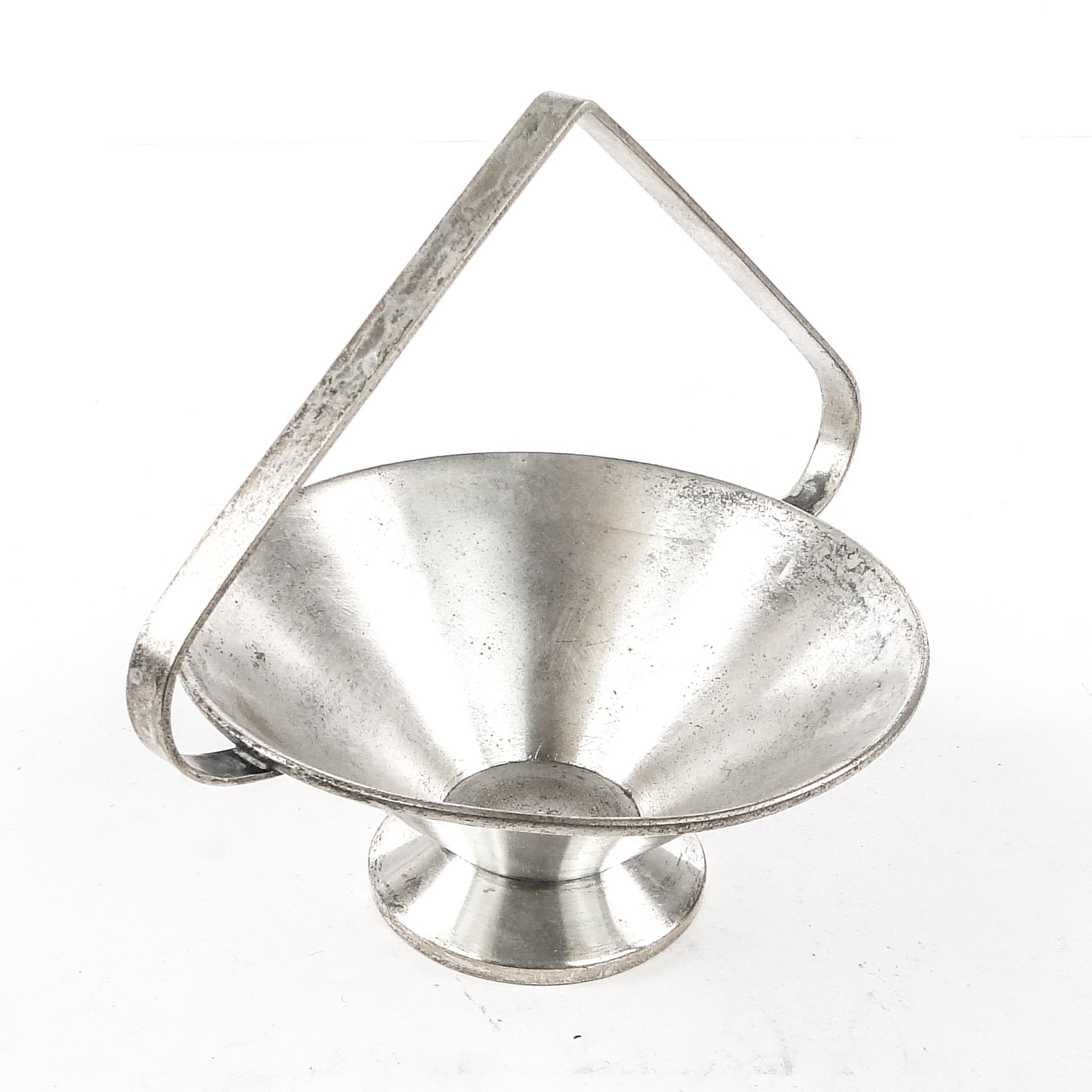 Cukiernica Art Deco, mosiądz srebrzony, Polska, lata 30. - 108757