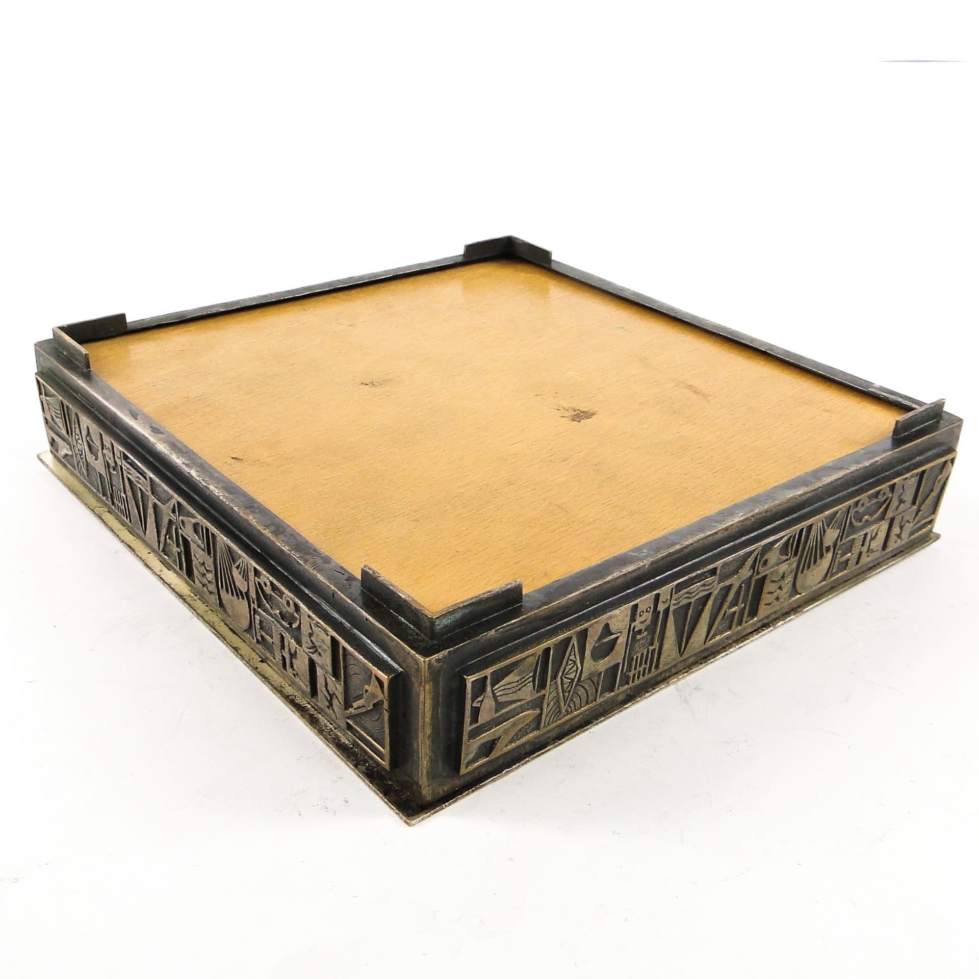 Postmodernist cigar and cigarette humidor, silver-plated brass, USSR, 1960s. - 108808