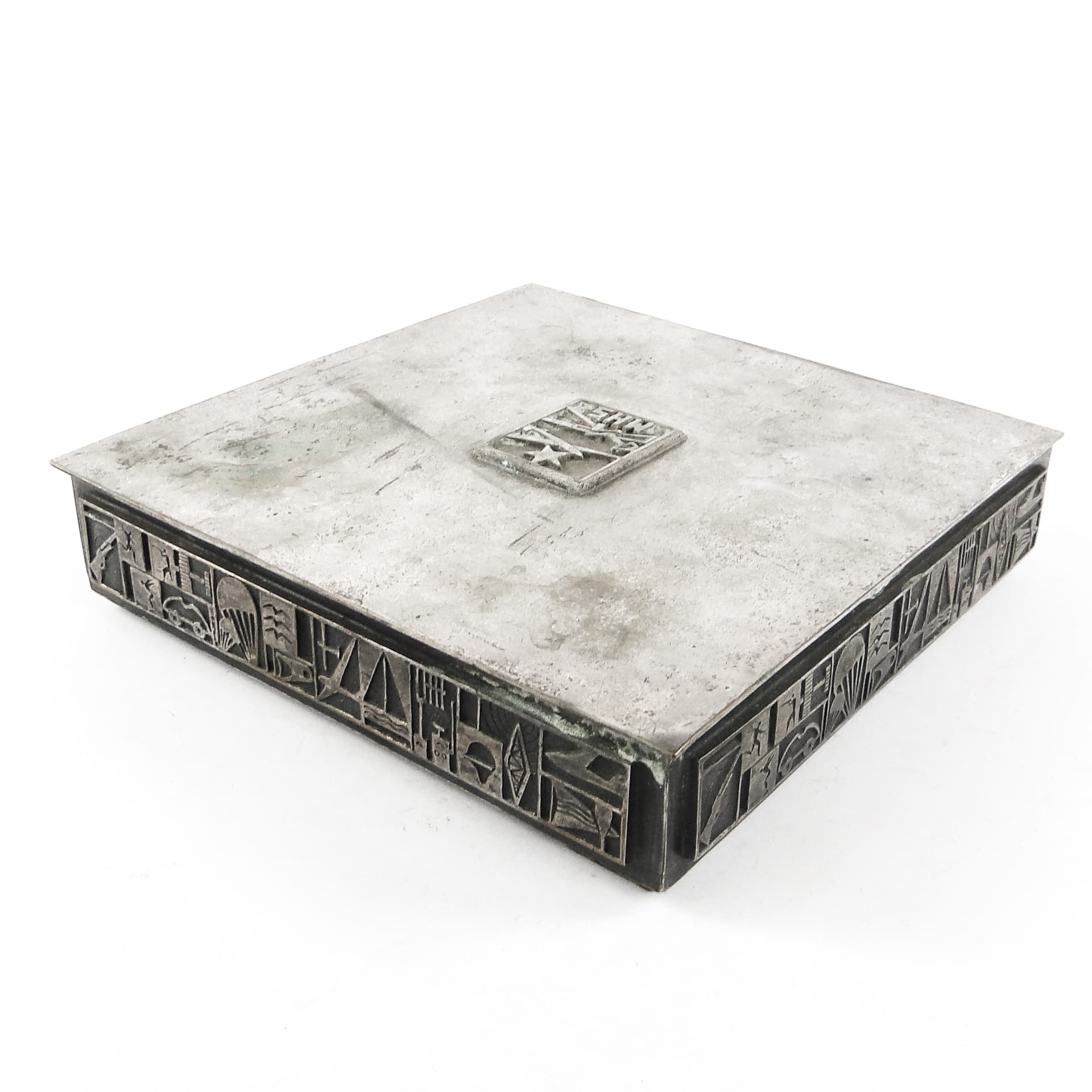 Postmodernist cigar and cigarette humidor, silver-plated brass, USSR, 1960s. - 108812