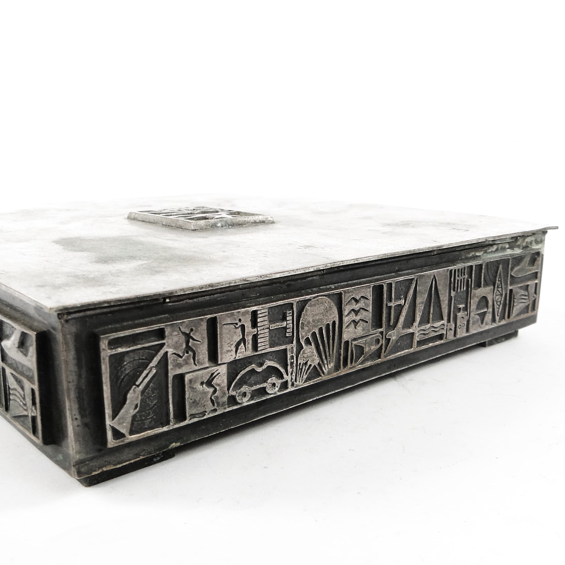 Postmodernist cigar and cigarette humidor, silver-plated brass, USSR, 1960s. - 108811