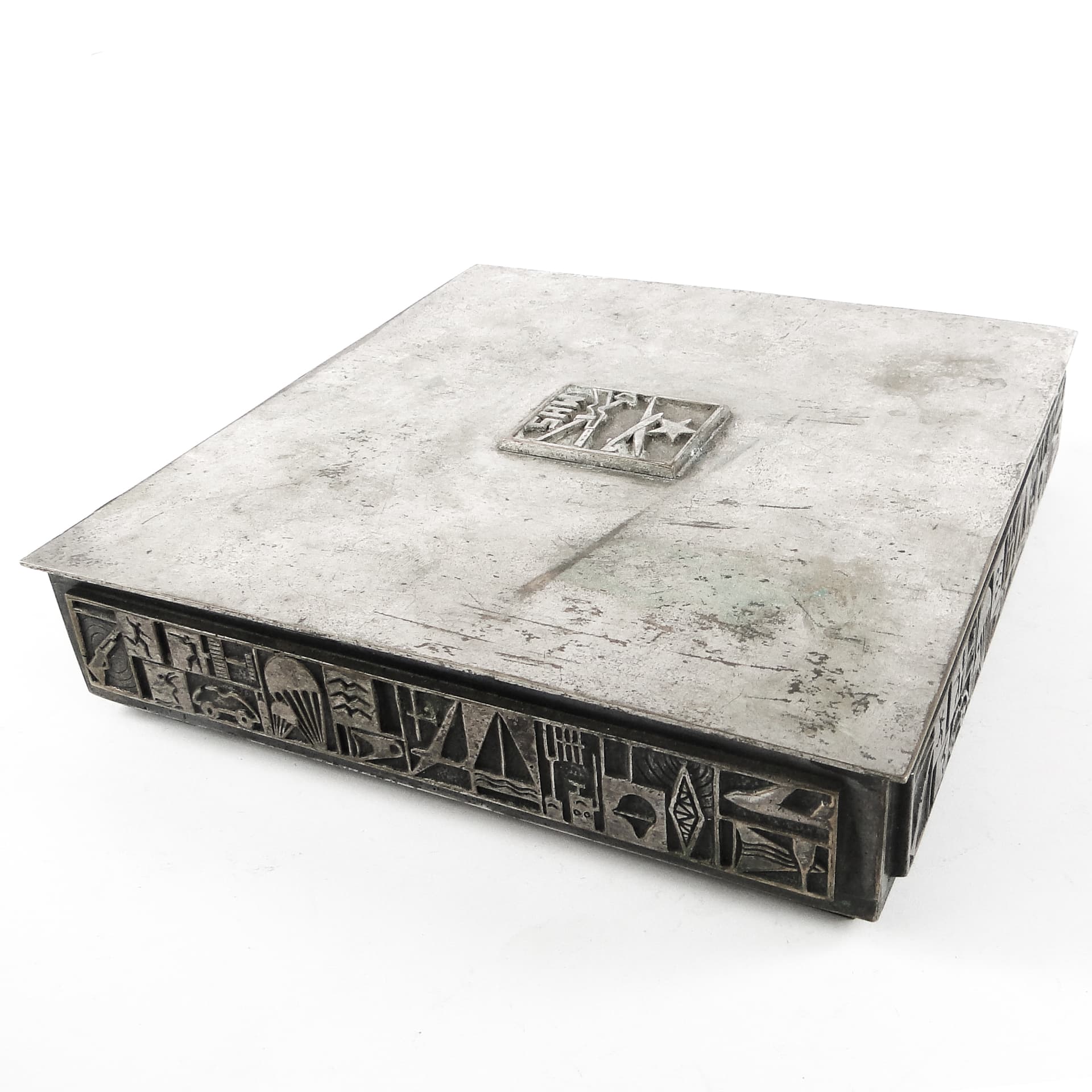 Postmodernist cigar and cigarette humidor, silver-plated brass, USSR, 1960s. - 108815