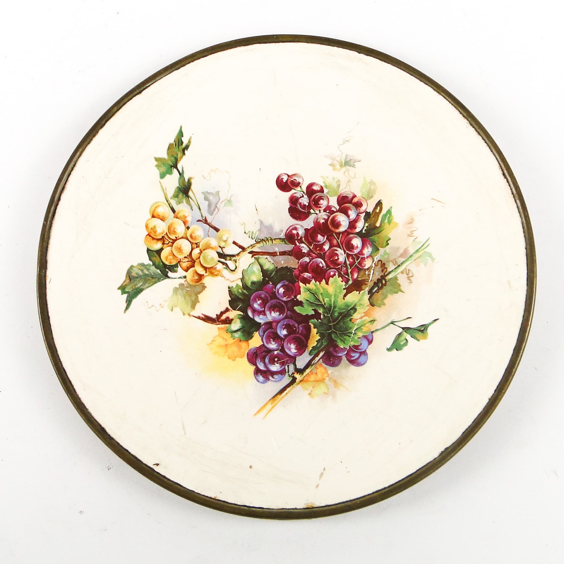 Taca secesyjna, mosiądz srebrzony, porcelana biała, Austria, początek XX w. - 108870