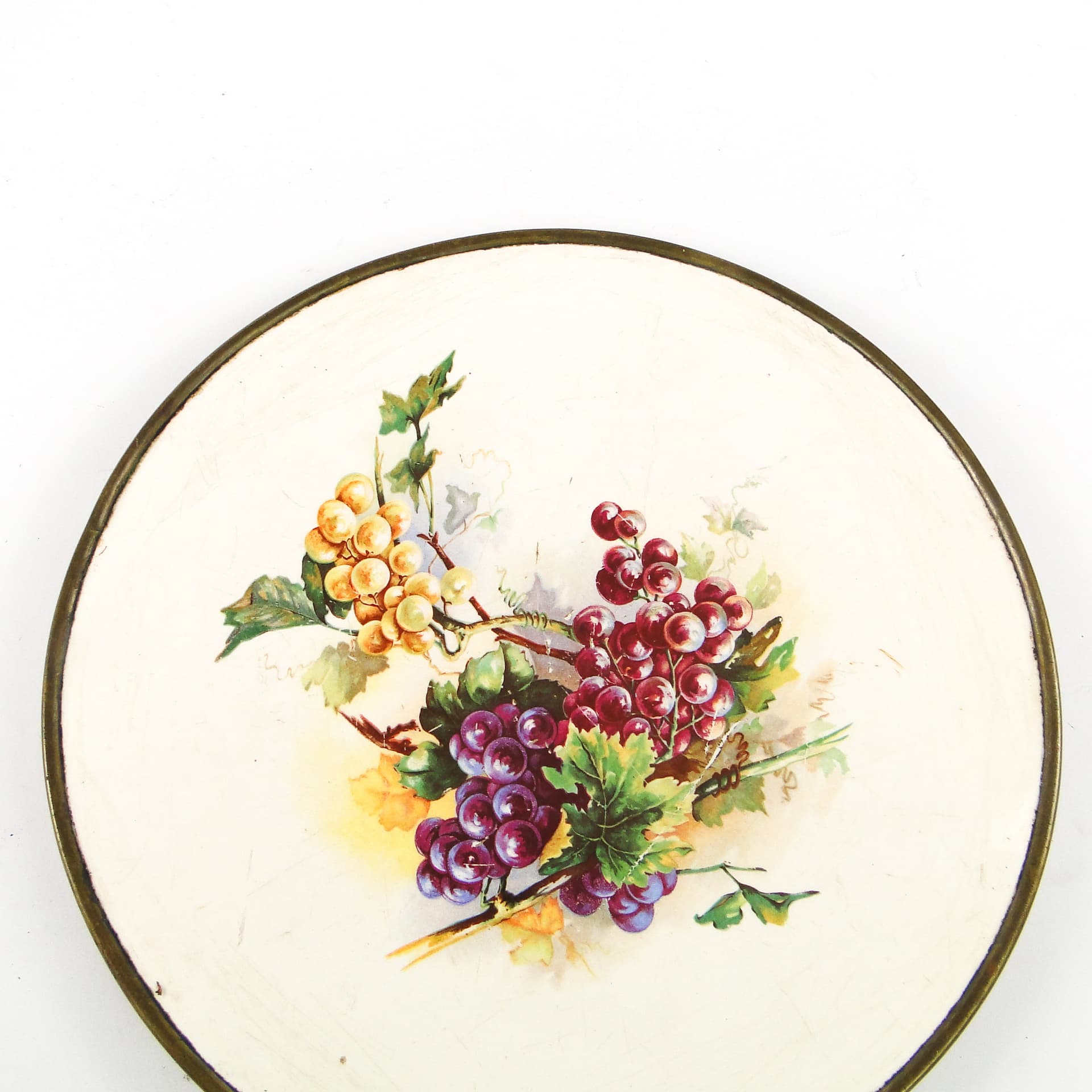 Taca secesyjna, mosiądz srebrzony, porcelana biała, Austria, początek XX w. - 108873