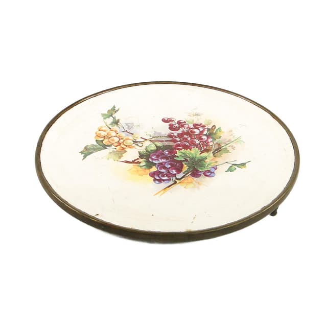 Taca secesyjna, mosiądz srebrzony, porcelana biała, Austria, początek XX w. - WYMIARY